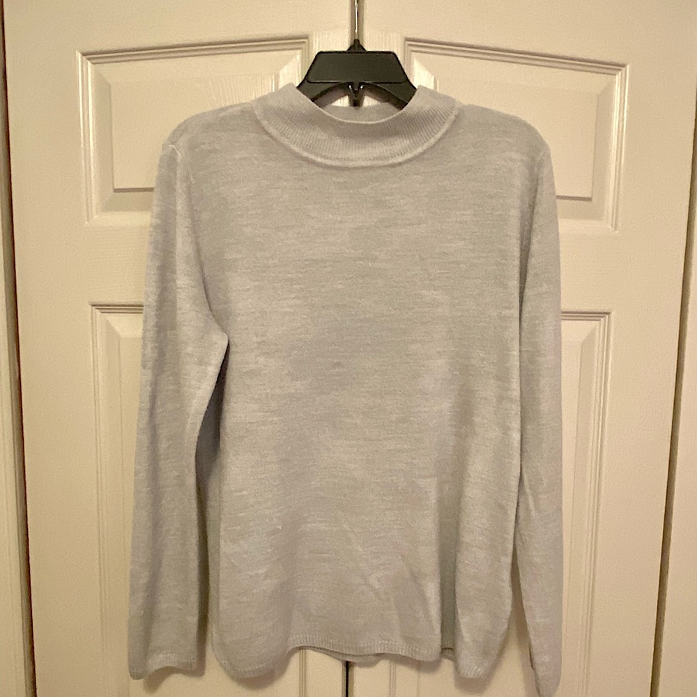 Kim Rogers Grey Mock Turtleneck Sweater